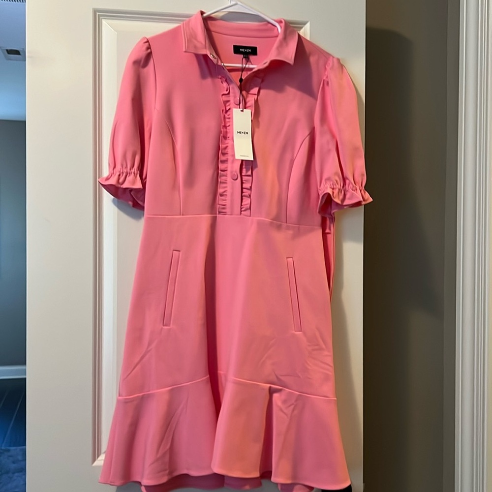 ME+EM Pink ruffle dress size 8